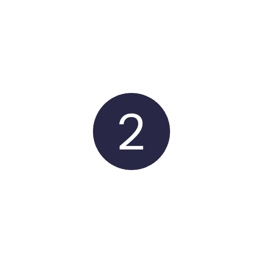 A blue circle with the number 2.