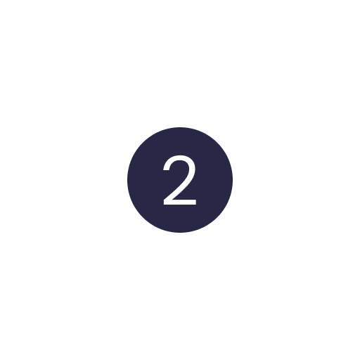 A blue circle with the number 2.