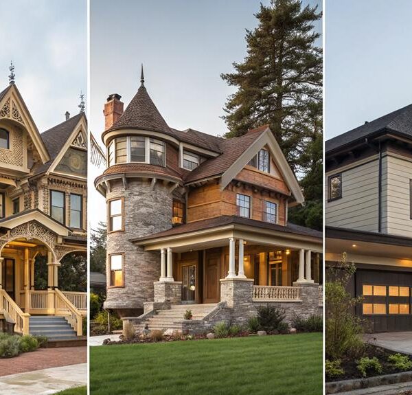 Three distinct homes showcasing diverse architectural styles and matching siding solutions